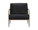 Charcoal Black Leather Lounge Chair Lathan by Matho Sun, view 2