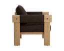 Nubuck Cocoa Leather Lounge Chair Carmichael by Matho Sun, view 3