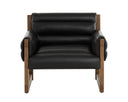 Vintage Black Night Leather Lounge Chair Ferguson by Matho Sun, view 2