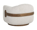 Warm Brown Dove Cream Armchair Tadeo Swivel by Matho Sun, view 4