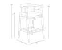 Weathered Oak Dove Cream Counter Stool Jeremy by Matho Sun, view 8