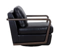 Brown Cortina Black Leather Lounge Chair Castell Swivel by Matho Sun, view 3