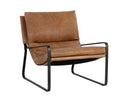 Gunmetal Tan Leather Lounge Chair Zancor by Matho Sun