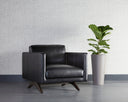 Cortina Black Leather Armchair Rogers by Matho Sun, view 5