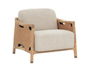Light Oak Santa Cruz Oatmeal / Nubuck Tan Leather Lounge Chair Calloway by Matho Sun