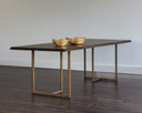 Antique Brass Dark Mango 95" Dining Table Donnelly by Matho Sun, view 3