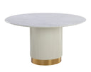Round White Marble 54" Dining Table Paloma by Matho Sun