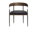 Charcoal Black Leather Dining Armchair Zanatta by Matho Sun, view 2