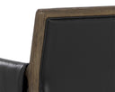 Distressed Brown Cortina Black Leather Dining Armchair Mauti by Matho Sun, view 6
