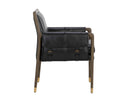 Distressed Brown Cortina Black Leather Dining Armchair Mauti by Matho Sun, view 3