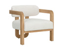 Rustic Oak Heather Ivory Tweed Lounge Chair Madrone by Matho Sun