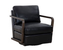 Brown Cortina Black Leather Lounge Chair Castell Swivel by Matho Sun