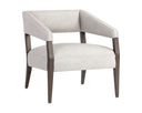 Saloon Light Grey Leather Lounge Chair Carlyle by Matho Sun, view 2
