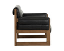 Vintage Black Night Leather Lounge Chair Ferguson by Matho Sun, view 3