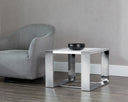 Stainless Steel High Gloss White End Table Dalton by Matho Sun, view 4
