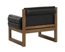 Vintage Black Night Leather Lounge Chair Ferguson by Matho Sun, view 4