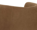 Nubuck Caramel Leather Lounge Chair Emilie Swivel by Matho Sun, view 7