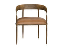 Tan Leather Dining Armchair Zanatta by Matho Sun, view 2