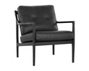 Black Black Leather Lounge Chair Gilmore by Matho Sun
