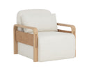 Geralt Linen / Nubuck Tan Leather Lounge Chair Otso Swivel by Matho Sun