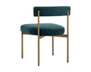 Antique Brass Danny Teal Dining Chairs set of 2 Seneca by Matho Sun, view 4