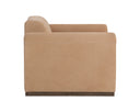 Distressed Brown Nubuck Tan Leather Armchair Romer by Matho Sun, view 3