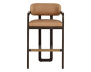 Brown Ludlow Sesame Leather Barstool Madrone by Matho Sun, view 2
