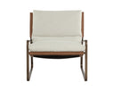 Antique Brass Geralt Linen / Tan Leather Lounge Chair Zancor by Matho Sun, view 2
