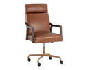 Brown Shalimar Tobacco Leather Office Chair Collin by Matho Sun