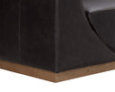 Light Oak Tuscany Warm Black Leather Sofa Anakin by Matho Sun, view 7