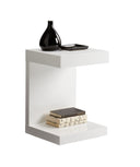 High Gloss White End Table Bachelor by Matho Sun