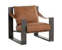 Gunmetal Tan Leather Lounge Chair Berke by Matho Sun