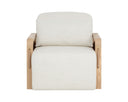 Geralt Linen / Nubuck Tan Leather Lounge Chair Otso Swivel by Matho Sun, view 2