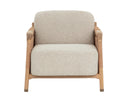 Light Oak Santa Cruz Oatmeal / Nubuck Tan Leather Lounge Chair Calloway by Matho Sun, view 2