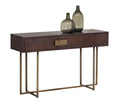 Antique Brass Dark Mango Console Table Jade by Matho Sun