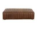 Rectangular Lucia Tobacco Leather Ottoman Lewin by Matho Sun, view 2