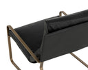 Antique Brass Charcoal Black Leather Lounge Chair Zancor by Matho Sun, view 5