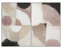 40" X 60" Charcoal Floater Frame Abstract Miami Vice (Set Of 2) by Matho Sun