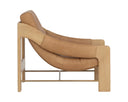 Rustic Oak Ludlow Sesame Leather Lounge Chair Rafferty by Matho Sun, view 3