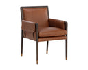 Brown Shalimar Tobacco Leather Dining Armchair Mauti by Matho Sun