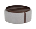 Belfast Heather Grey / Autumn Chestnut Storage Ottoman Borelli Wheeled by Matho Sun, view 3