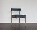 Antique Brass Velvet Slate Dining Chairs set of 2 Seneca by Matho Sun, view 4