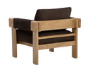 Nubuck Cocoa Leather Lounge Chair Carmichael by Matho Sun, view 4