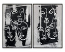 40" X 60" Black Floater Frame Figurative Face To Face (Set Of 2) by Matho Sun