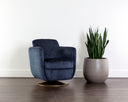 Bergen Navy Lounge Chair Gilley Swivel by Matho Sun, view 5