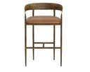 Tan Leather Barstool Zanatta by Matho Sun, view 3