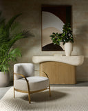 Travertine Look Cream Console Table Oreste by Matho Sun, view 6