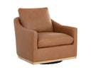 Aline Butternut Leather Lounge Chair Corbin Swivel by Matho Sun