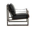 Antique Bronze Charcoal Black Leather Lounge Chair Berke by Matho Sun, view 3