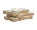Travertine Look Cream Coffee Table Geddes by Matho Sun